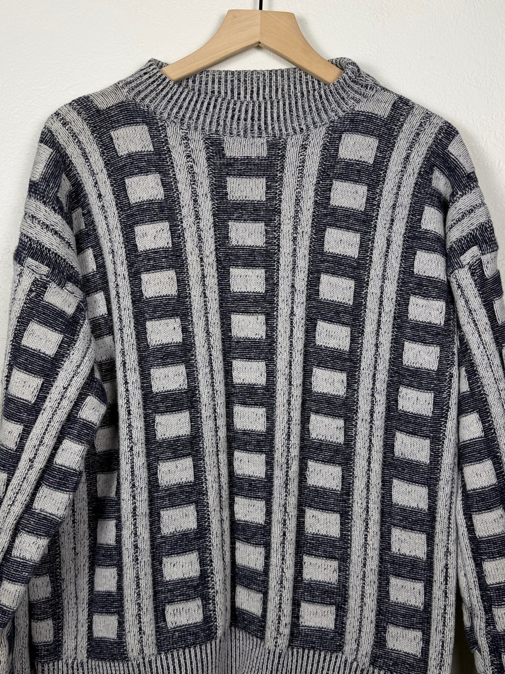 Vintage G.F.C. Ltd. Geometric Knit Cotton Crewneck Sweater